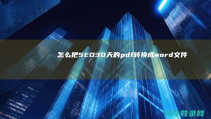 怎么把SEO30天的pdf转换成word文件 (怎么把seo做高点)